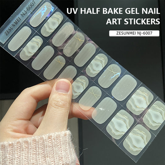 Achieve Nail Freedom with Semi-Cure Gel Nail Stickers - 20 Pcs uv Nail Stickers | Gel Nail Stickers with UV Lamps | Safe, reliable and long lasting.